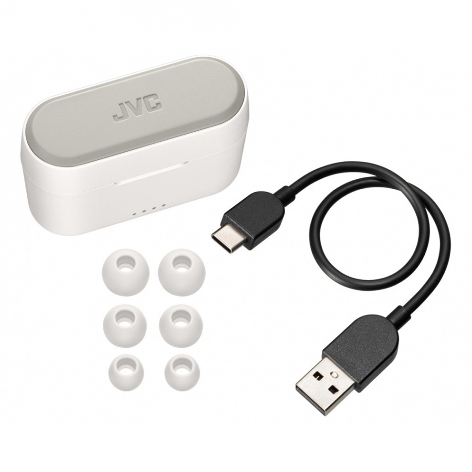 JVC HA-A9T True Wireless in-ear hodetelefoner, hvit