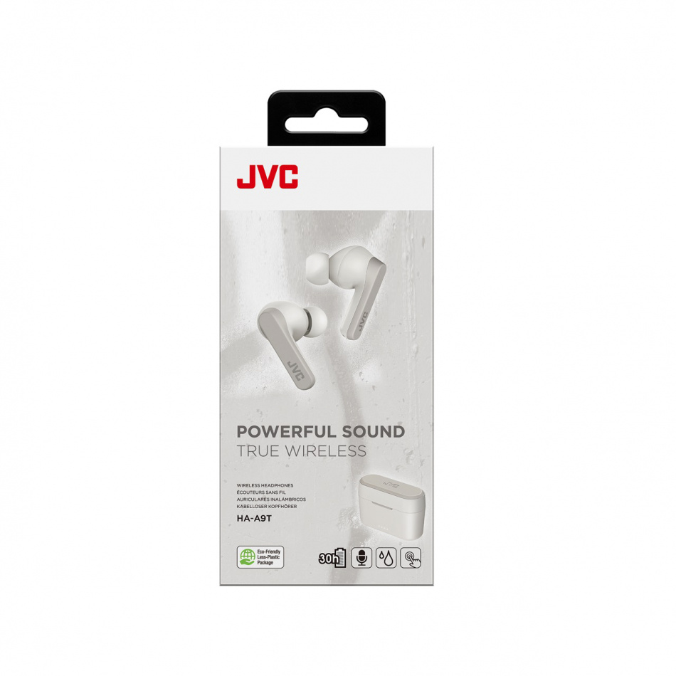 JVC HA-A9T True Wireless in-ear hodetelefoner, hvit