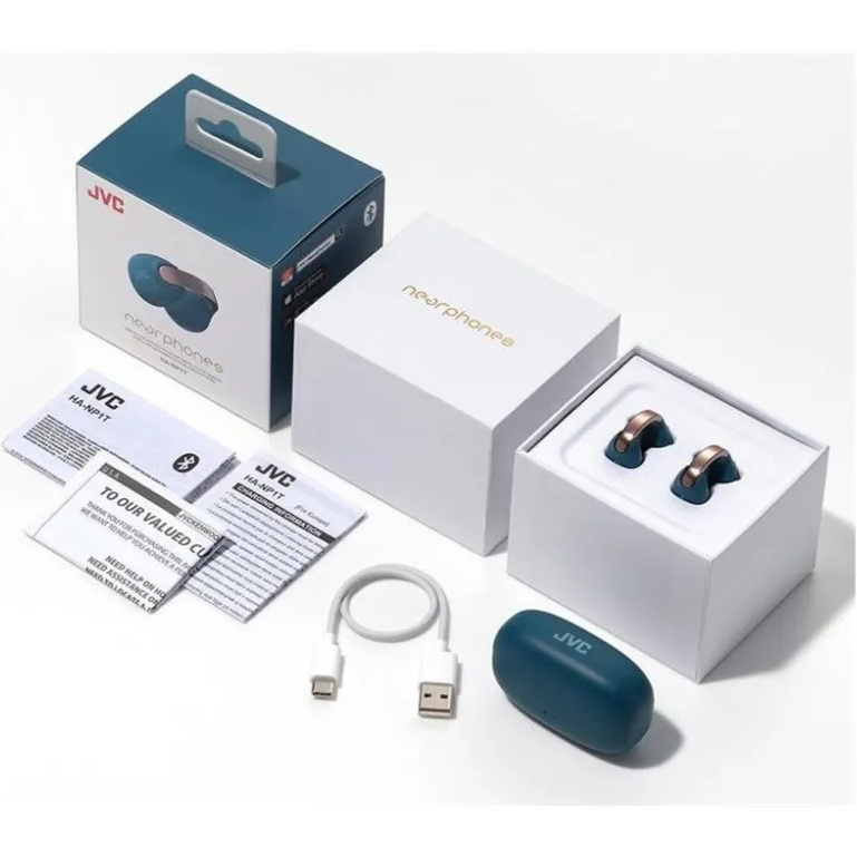 JVC HA-NP1T True Wireless in-ear hodetelefoner med øreklips, turkis