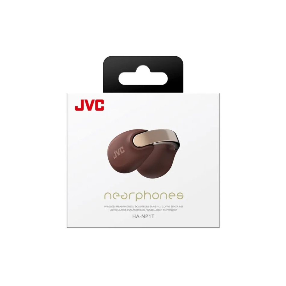 JVC HA-NP1T True Wireless in-ear hodetelefoner med øreklips, burgunder