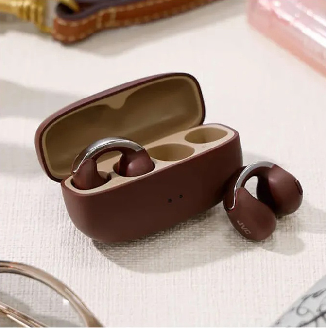 JVC HA-NP1T True Wireless in-ear hodetelefoner med øreklips, burgunder