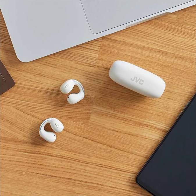 JVC HA-NP1T True Wireless in-ear hodetelefoner med øreklips, hvit