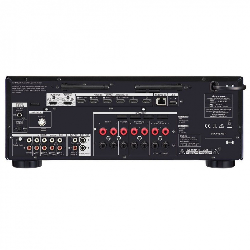 Pioneer VSX-935 hjemmekinoforsterker, svart retureksemplar