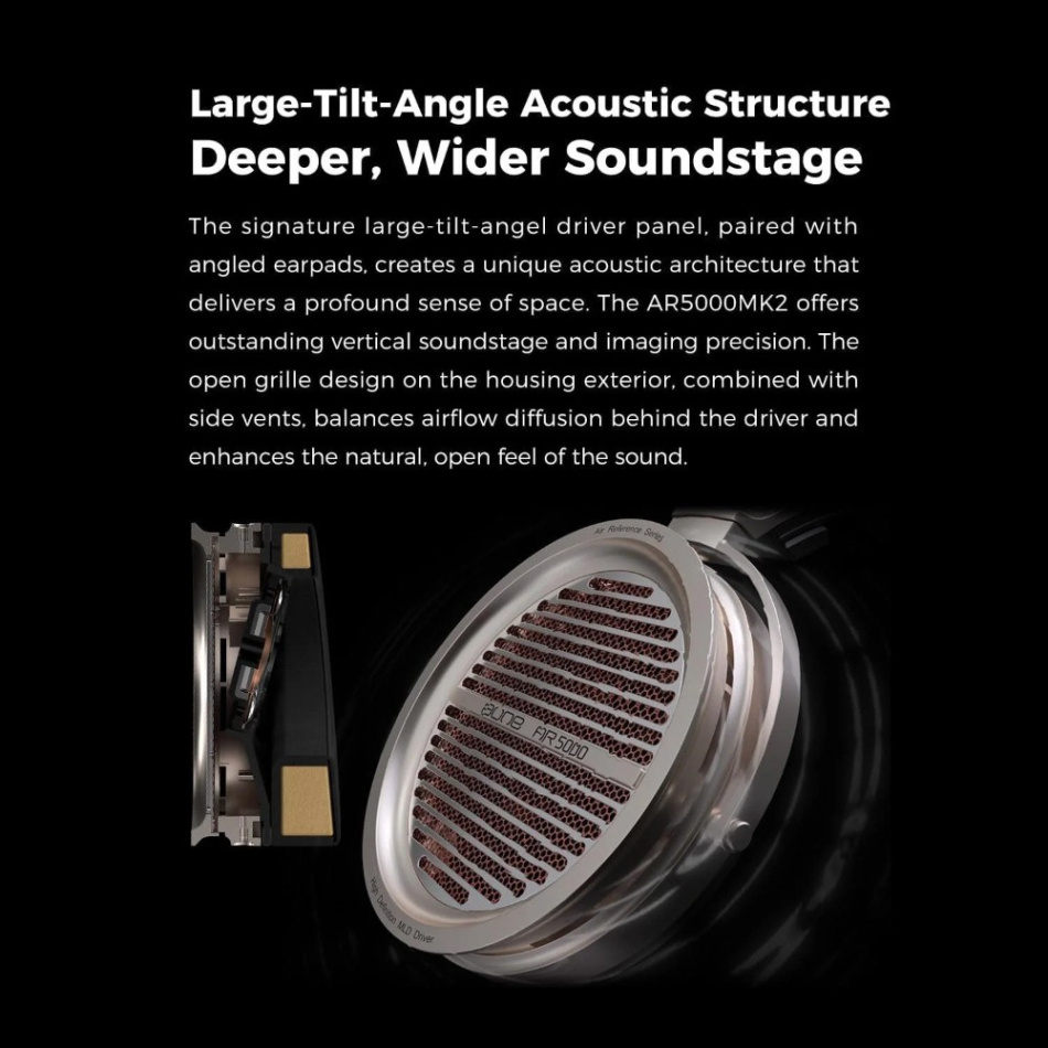 Aune AR5000 MKII åpne over-ear-hodetelefoner 28 Ohm