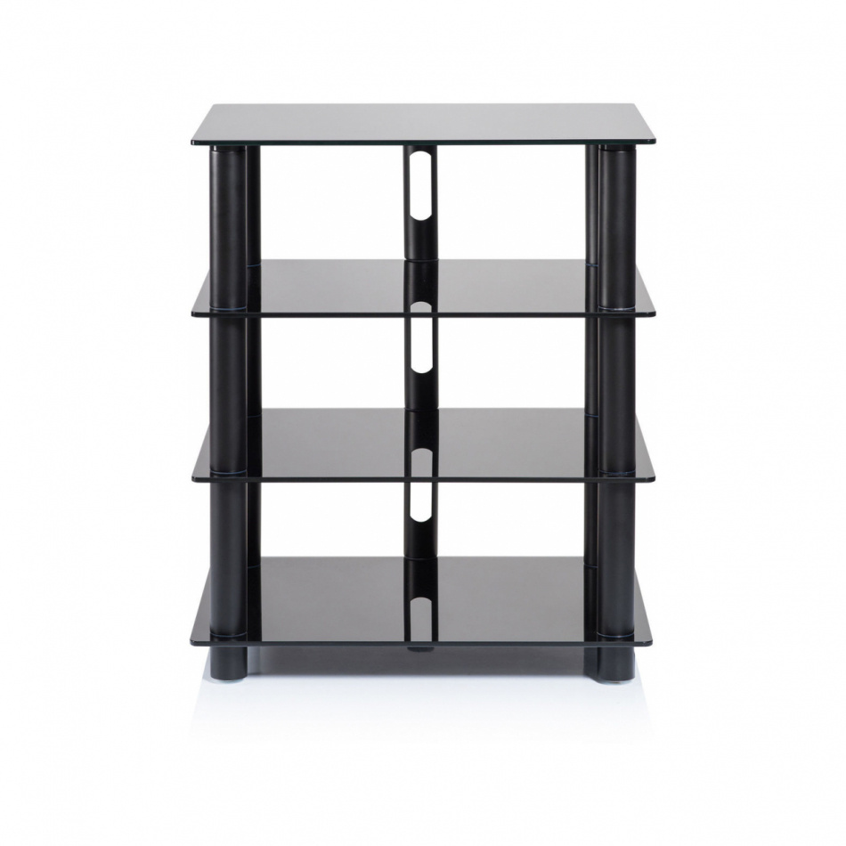 Norstone Epur 4, Hifi-rack med svart ramme og svart glass