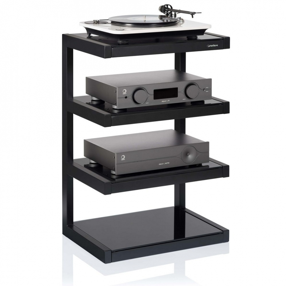 Norstone Esse Hifi, matt svart med svarte hyller