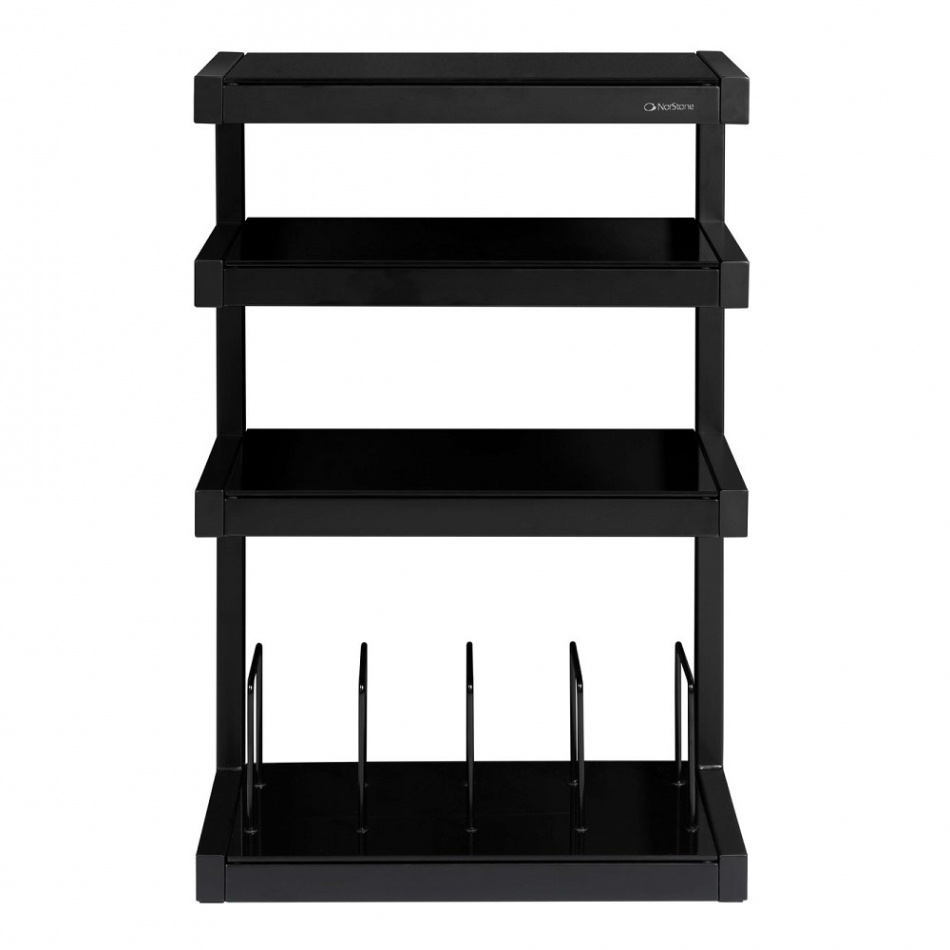 Norstone Esse Hifi Vinyl, matt svart med svarte hyller & vinylfack