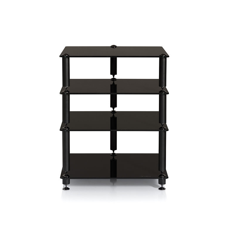 Norstone Bergen 2, Hifi-rack matt svart med svarte hylleplan