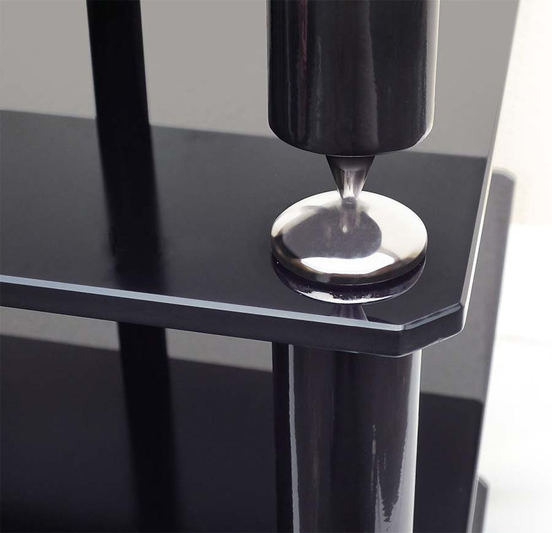 Norstone Bergen 2, Hifi-rack matt svart med svarte hylleplan