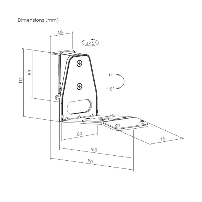 Norstone Sonos Era 300 WM tiltbar veggfeste, svart stykk