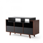 NorStone Oslo Vinyl 1200 mediabenk for platespiller & elektronikk, valnøtt/svart NorStone Oslo Vinyl 1200 mediabenk for platespiller & elektronikk, valnøtt/svart