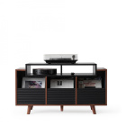 NorStone Oslo Vinyl 1200 mediabenk for platespiller & elektronikk, valnøtt/svart NorStone Oslo Vinyl 1200 mediabenk for platespiller & elektronikk, valnøtt/svart