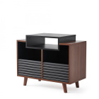 NorStone Oslo Vinyl 800 mediabenk for platespiller & elektronikk, valnøtt/svart NorStone Oslo Vinyl 800 mediabenk for platespiller & elektronikk, valnøtt/svart