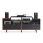 NorStone Oslo Vinyl 1600 mediabenk for platespiller & elektronikk, valnøtt/svart NorStone Oslo Vinyl 1600 mediabenk for platespiller & elektronikk, valnøtt/svart