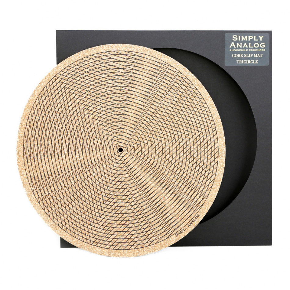 Simply Analog Cork Slipmat Tricircle, korkmatte med trykk for platespiller