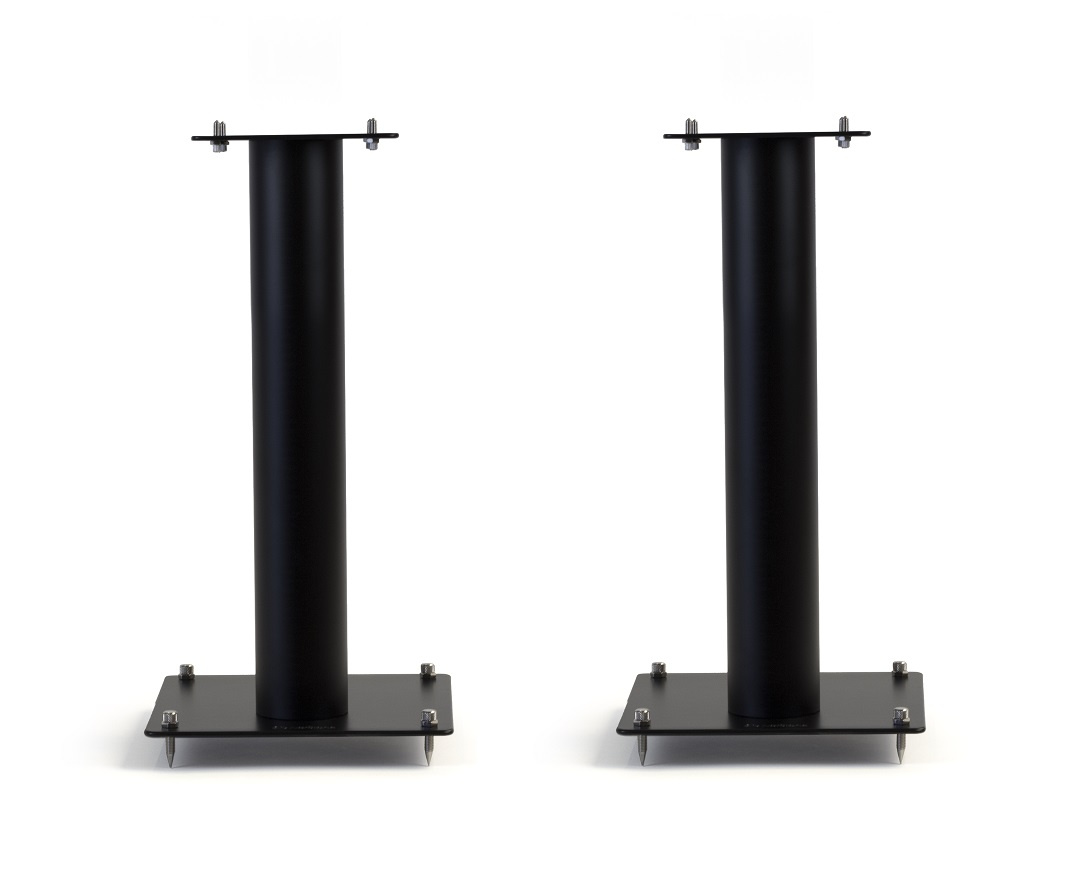 Norstone Stylum 1, matt svarte høyttalerstativ 50 cm høye