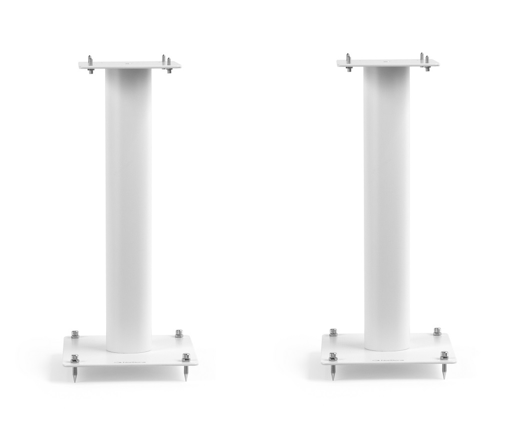 Norstone Stylum 1, matte hvite høyttalerstativer 50 cm høye