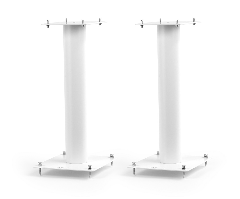 Norstone Stylum 1, matte hvite høyttalerstativer 50 cm høye