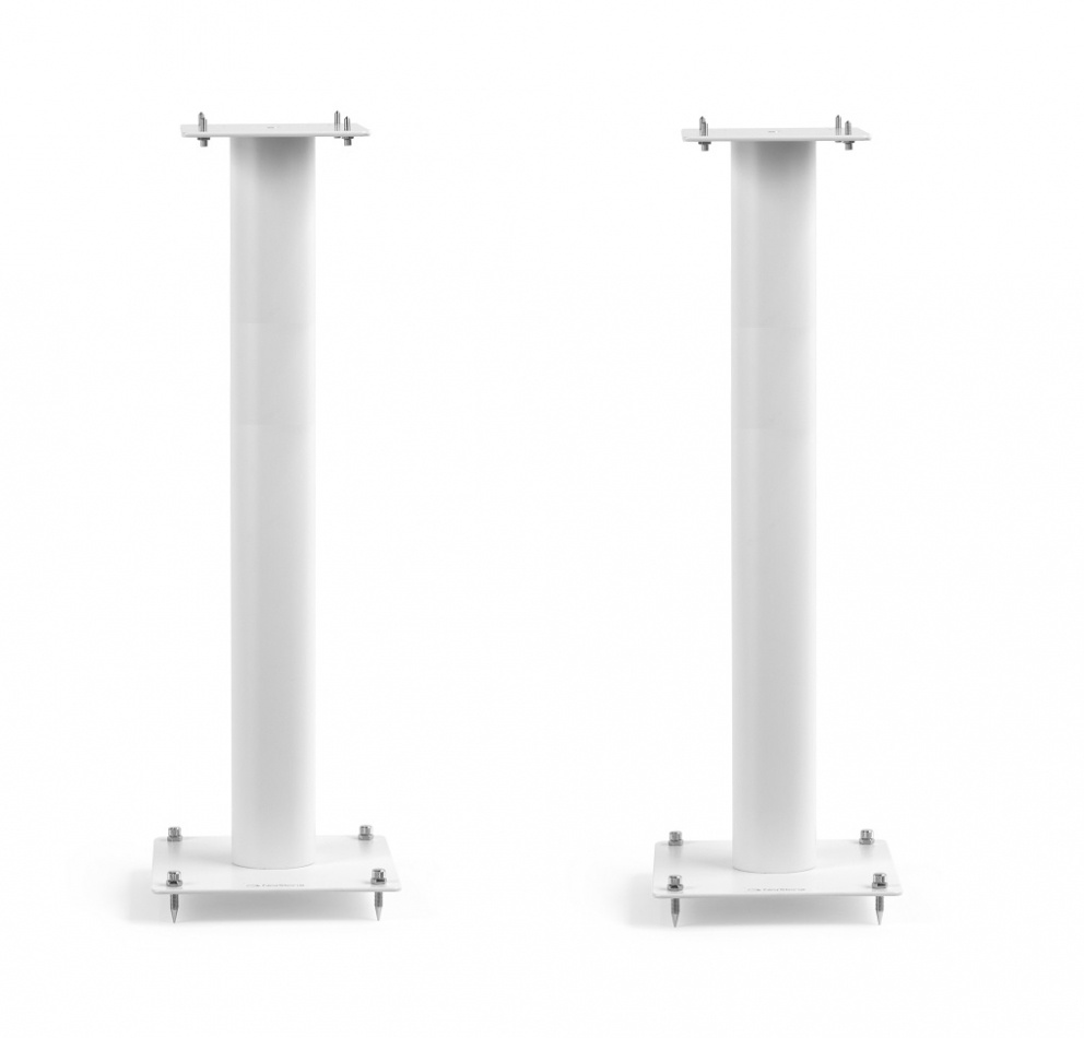 Norstone Stylum 3, matte hvite høyttalerstativer 80 cm høye