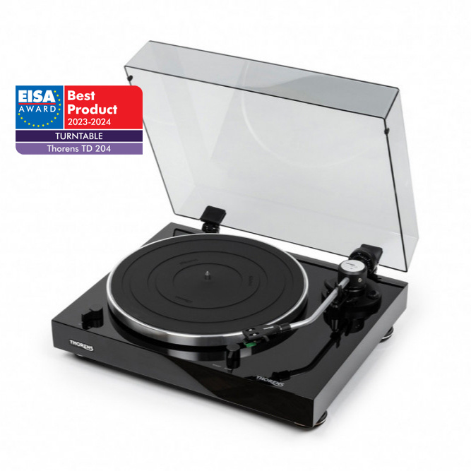 Thorens TD 204 platespiller med Audio Technica AT95E-pickup, svart