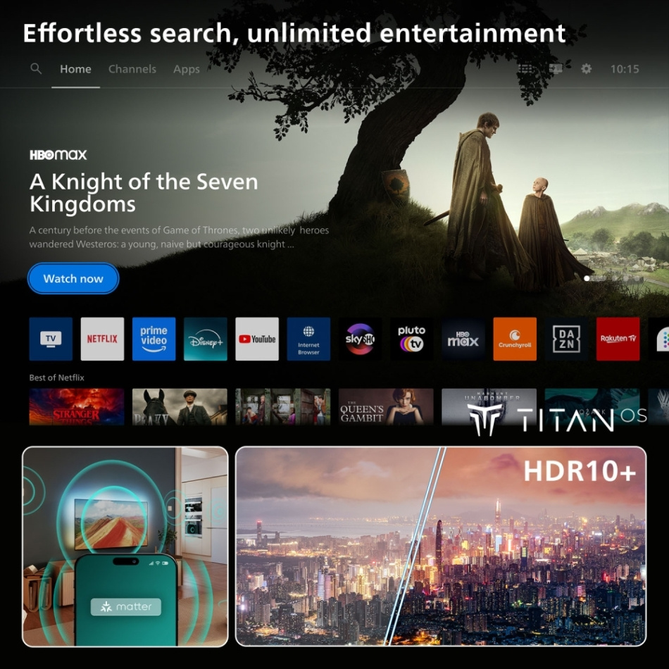 Philips 50PUS8001/12, 50-tommers 4K LED-TV med Ambilight