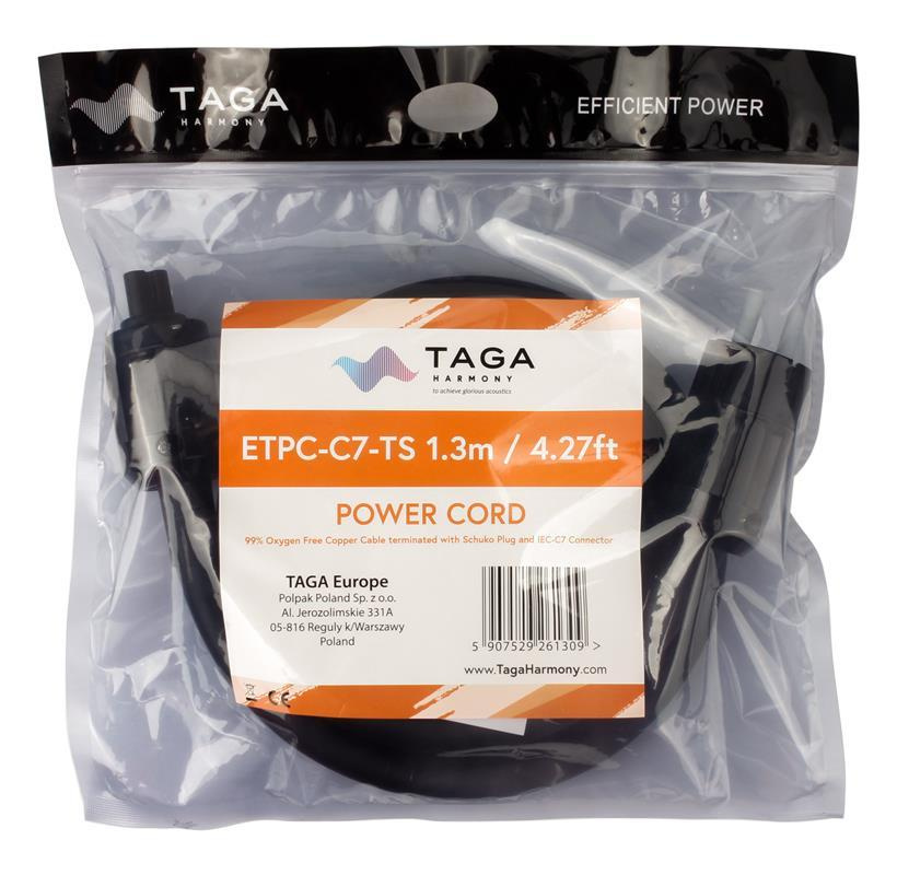 TAGA Harmony ETPC-C7 strømkabel med C7-kontakt, 1.3 meter