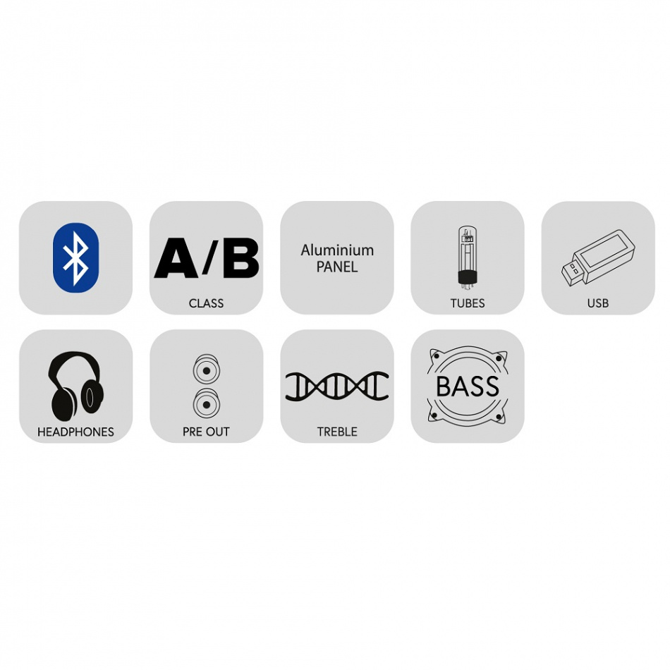 TAGA Harmony HTA-25B rørbestykket stereoforsterker med Bluetooth, svart