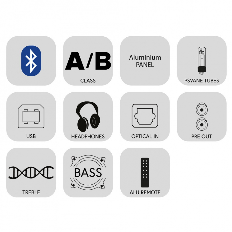 TAGA Harmony HTA-700B v3 USB rørbestykket stereoforsterker med Bluetooth, sølv