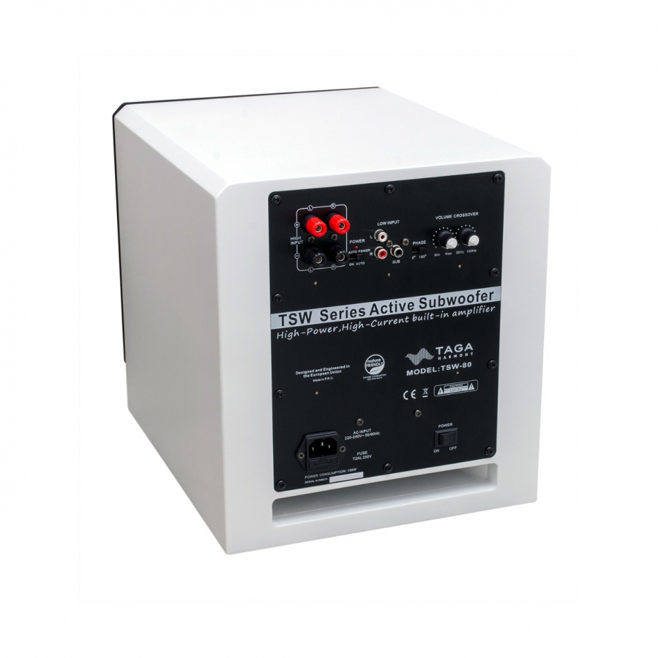 Taga Harmony TSW-80 aktiv subwoofer, hvit