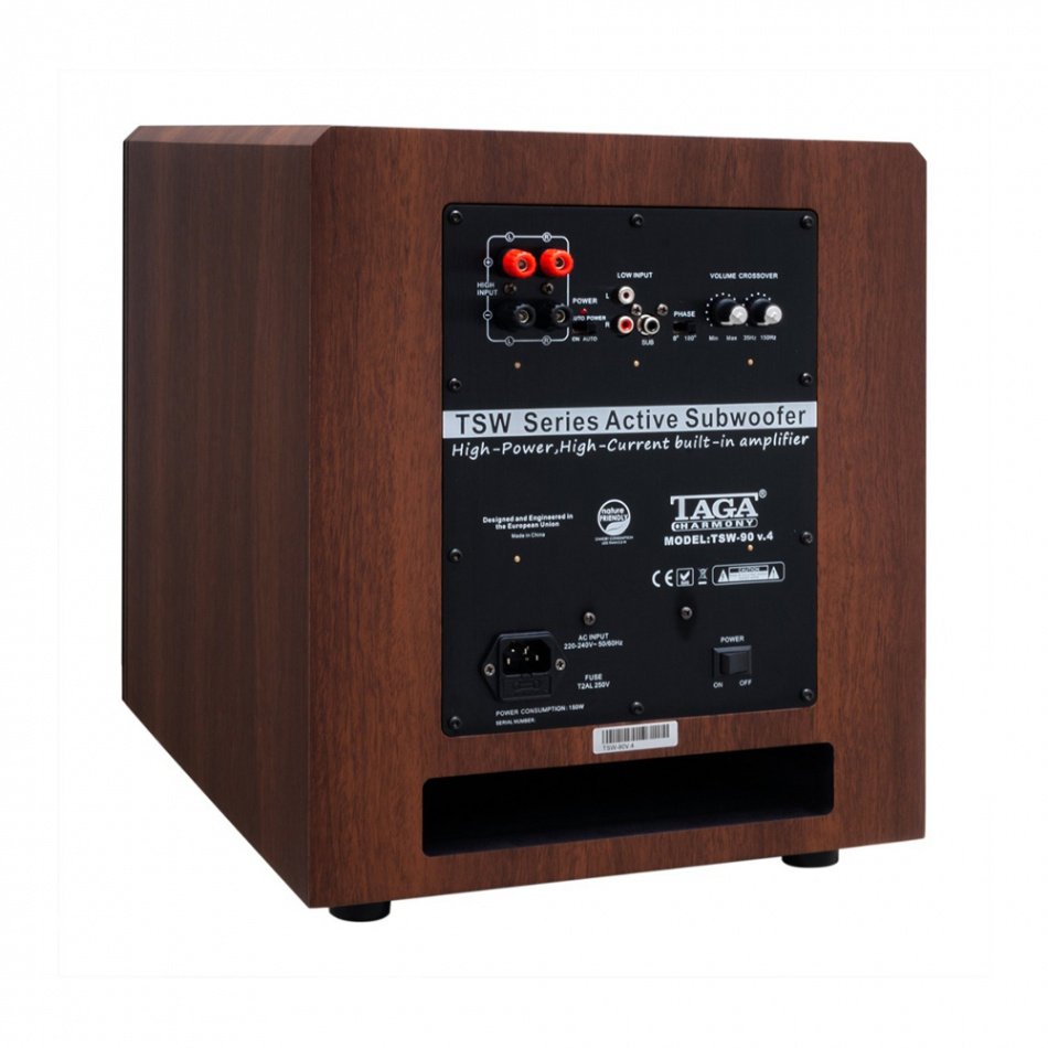 Taga Harmony TSW-90 v4 aktiv subwoofer, valnøtt