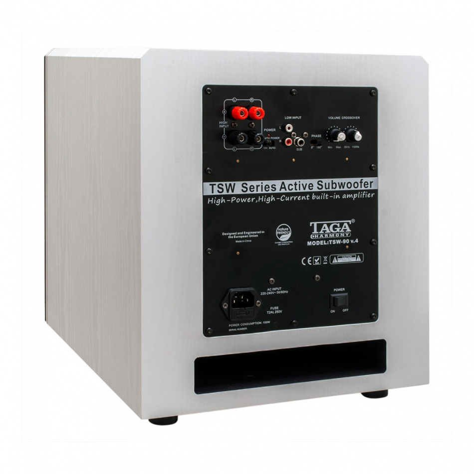 Taga Harmony TSW-90 v4 aktiv subwoofer, hvit