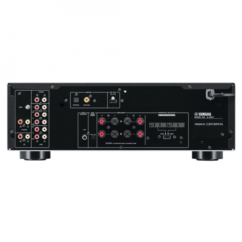 Yamaha A-S501 II stereoforsterker med DAC og RIAA-trinn, sølv