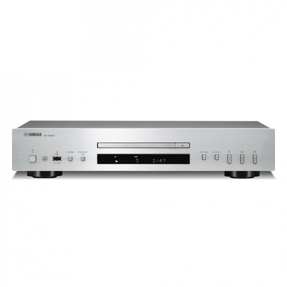 Yamaha CD-S303, CD-spiller med USB-avspilling sølv