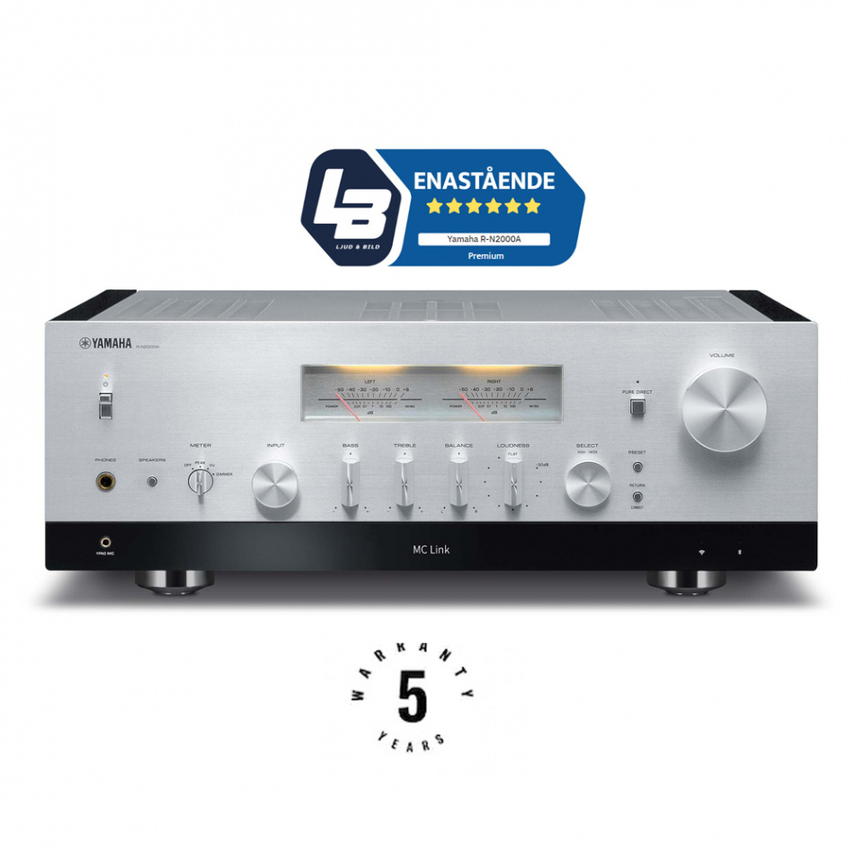 Yamaha R-N2000A streamingforsterker med HDMI ARC & måle-EQ, sølv