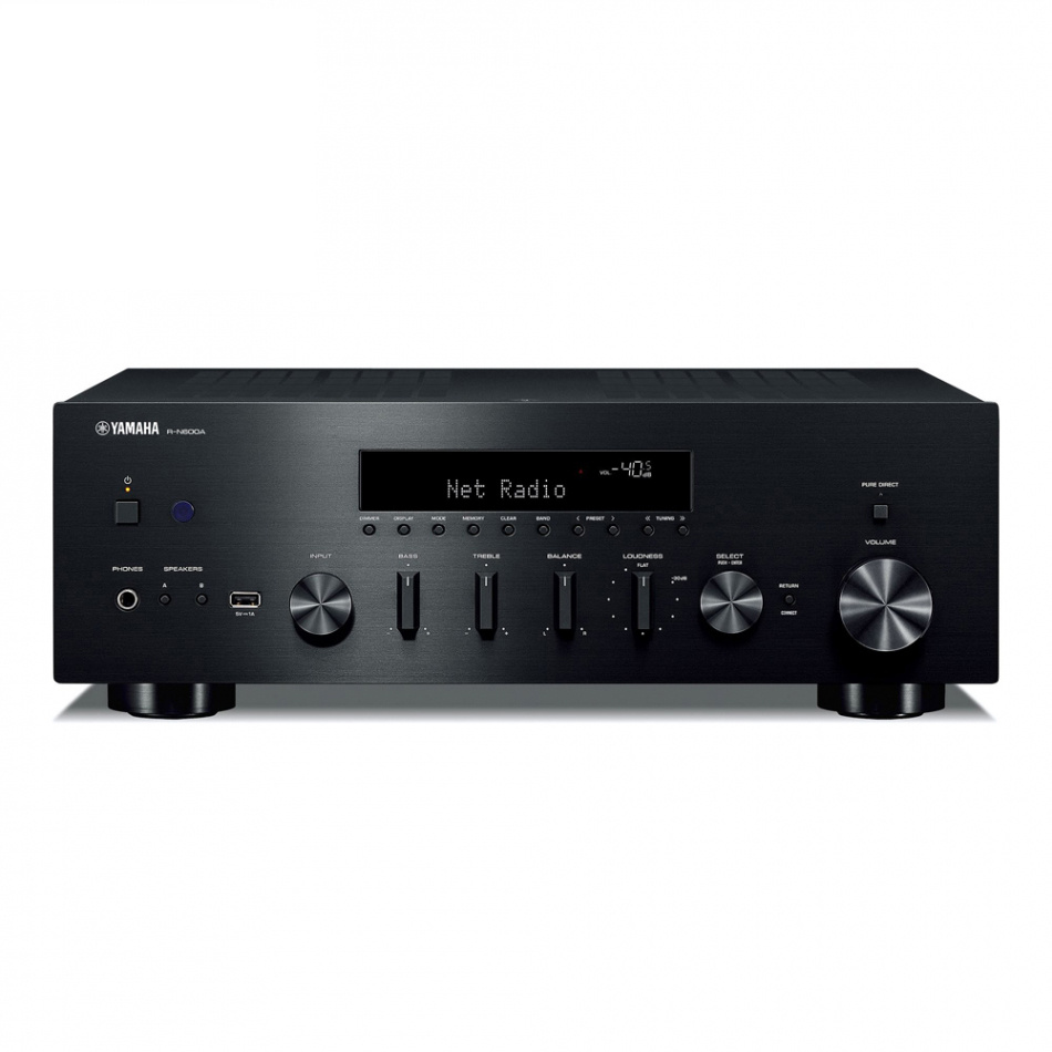 Yamaha R-N600A streamingforsterker med MusicCast, RIAA-trinn & radio, svart