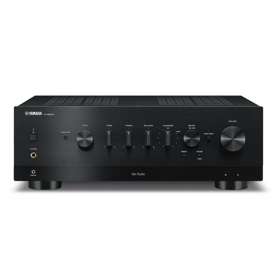 Yamaha R-N800A streamingforsterker med MusicCast, RIAA-trinn & radio, svart