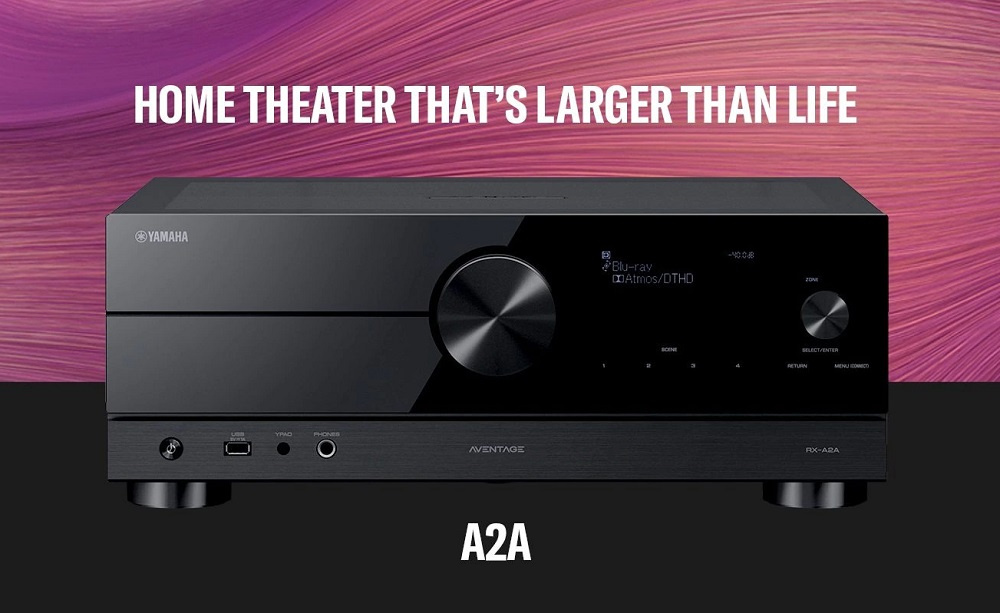 Yamaha Aventage RX-A2A hjemmekinoforsterker med MusicCast, svart