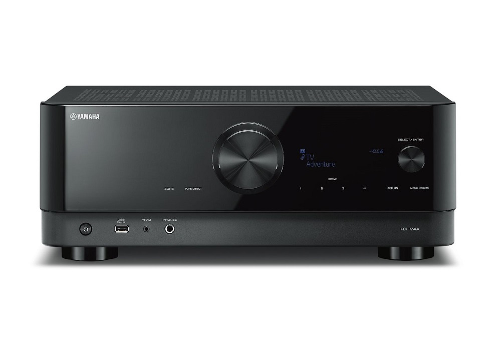 Yamaha RX-V4A hjemmekinoforsterker med MusicCast, svart Retureksemplar