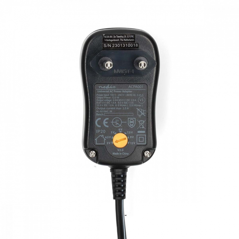 Nedis universal nettadapter 3-12V DC / 2.0A