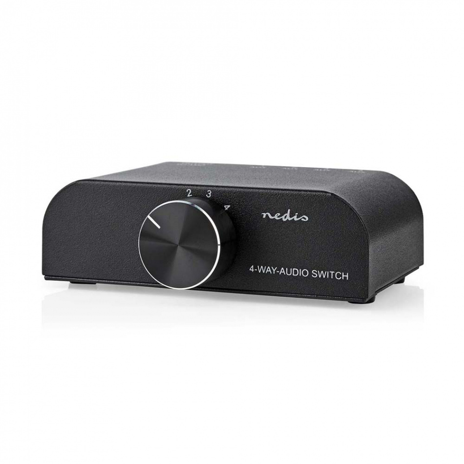 Nedis A-Switch 2424AT, 4-veis lavnivåbryter for stereokilder