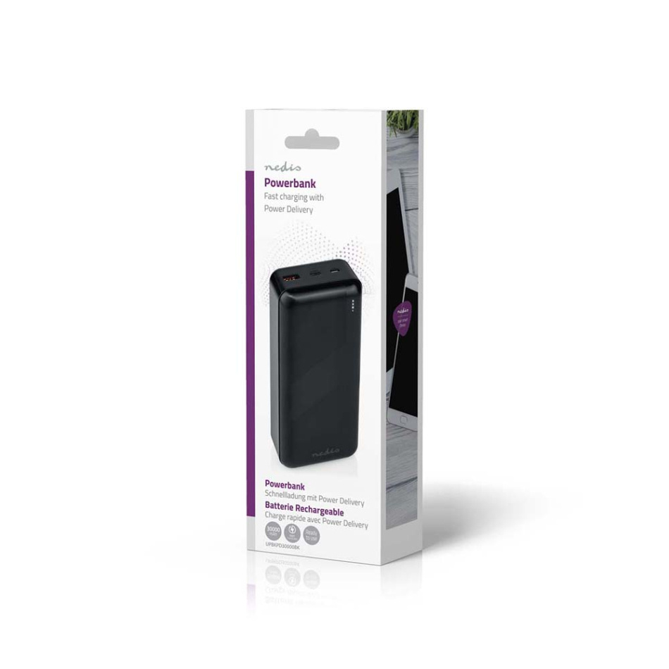Nedis UPBK-PD30000 Powerbank 30.000 mAh, PD3.0 20 Watt