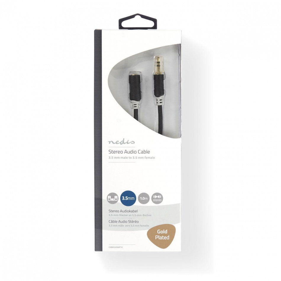 Nedis CAB-W22050, 3.5mm Aux-forlengelseskabel hunn-hann