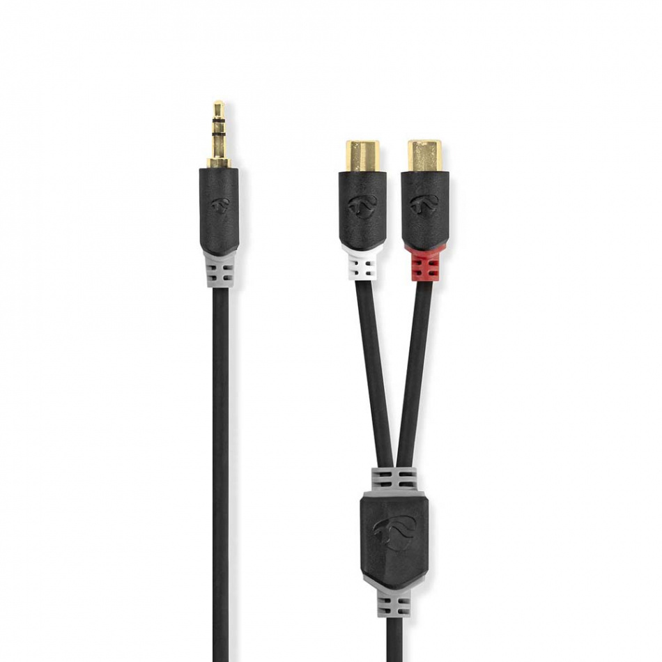 Nedis CAB-W22250 adapterkabel 3,5 mm hann-RCA hunn 0,2 meter