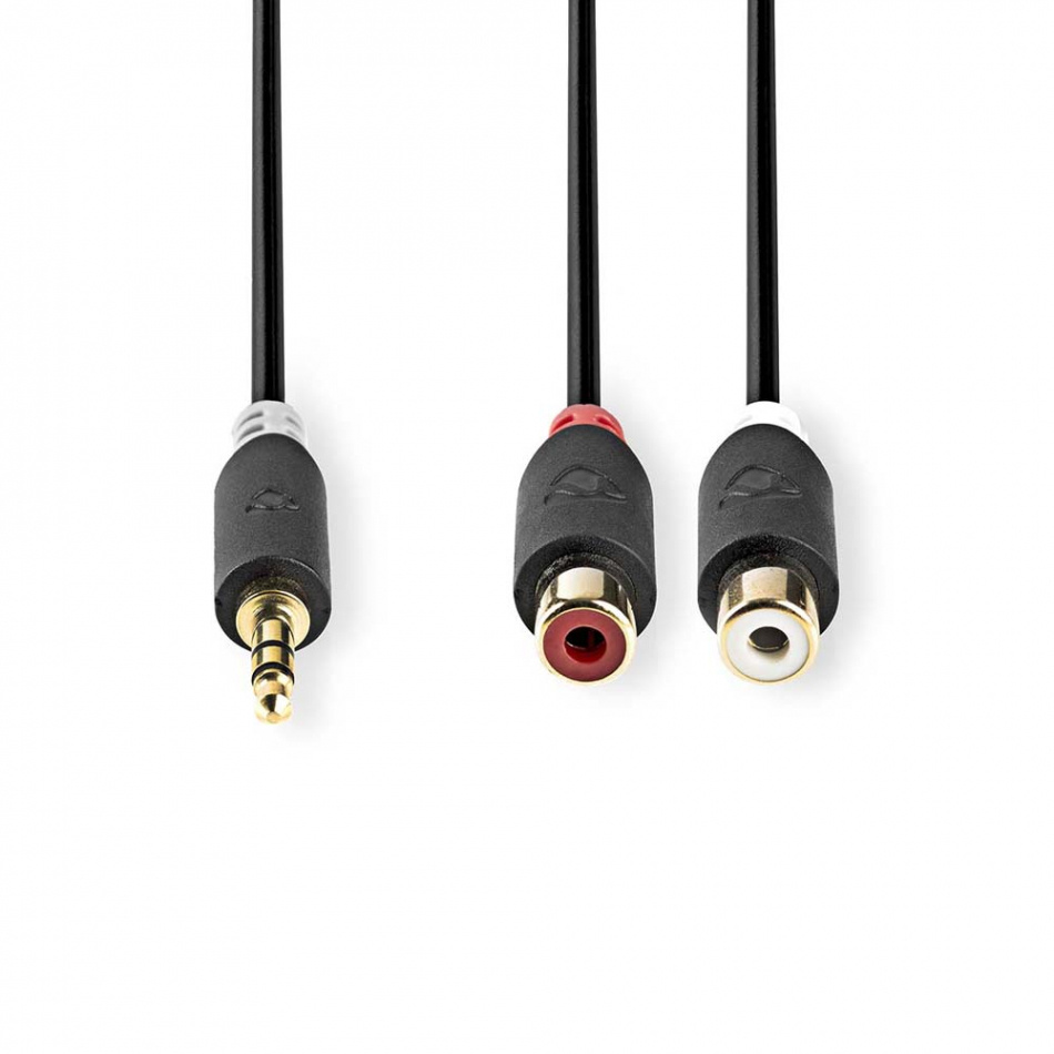Nedis CAB-W22250 adapterkabel 3,5 mm hann-RCA hunn 0,2 meter