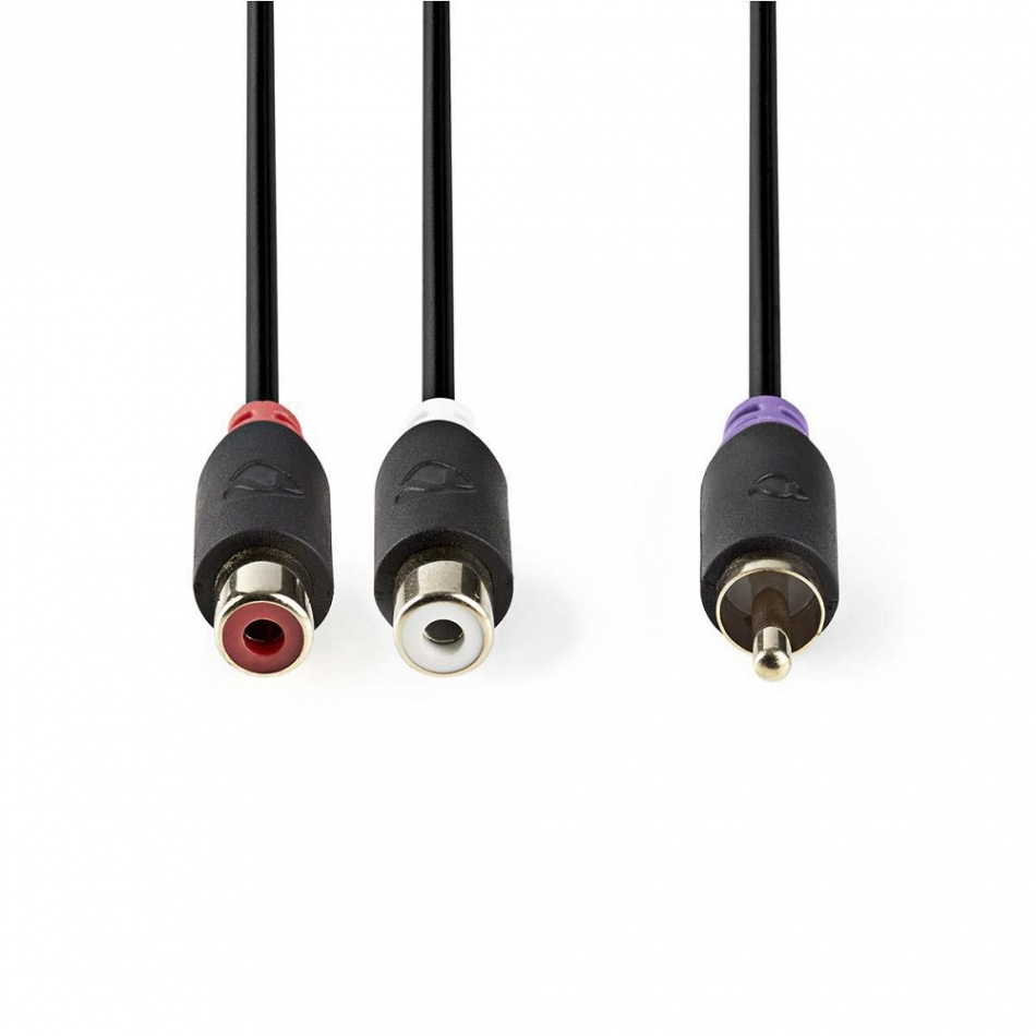 Nedis CAB-W24010AT02 subwoofer Y-kabel 1M2F, 0,2 meter