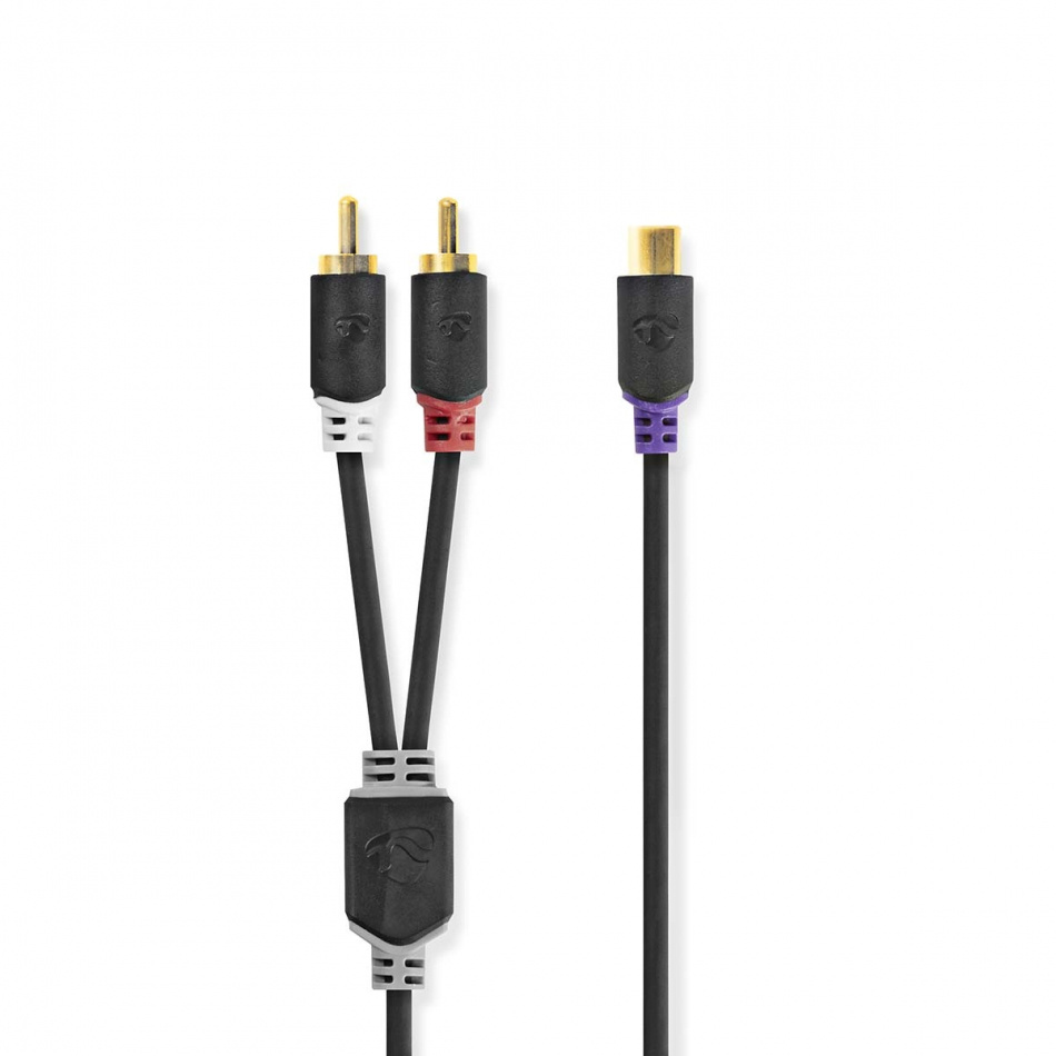 Nedis CAB-W24020AT02 subwoofer Y-kabel 1F2M, 0,2 meter