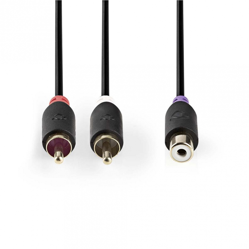 Nedis CAB-W24020AT02 subwoofer Y-kabel 1F2M, 0,2 meter