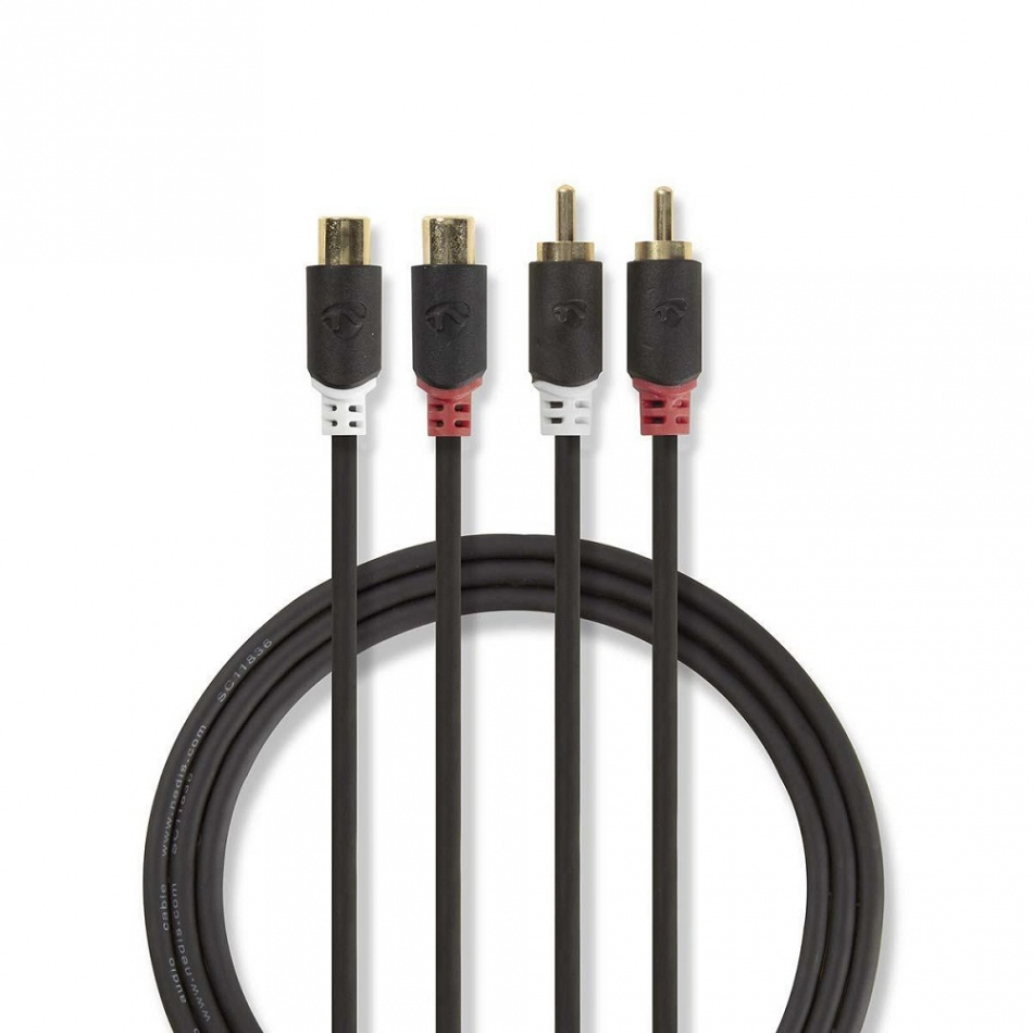 Nedis forlengelseskabel stereo, hann-hunn