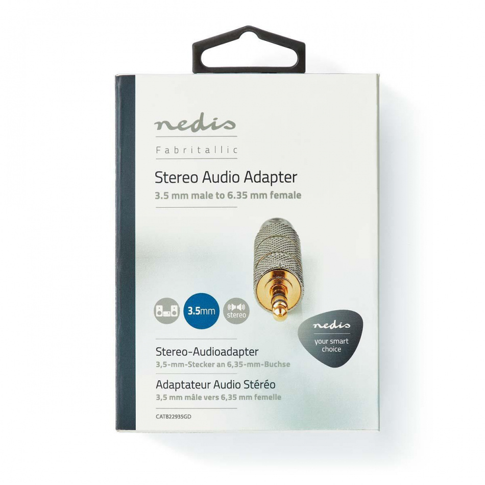 Nedis CAT-B22935GD stereoadapter 3.5mm hann - 6.35mm hunn
