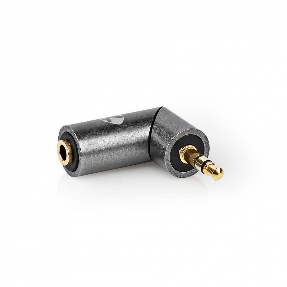 Nedis CATB22975GY, vinklet 3.5mm stereo adapterplugg hann-hunn